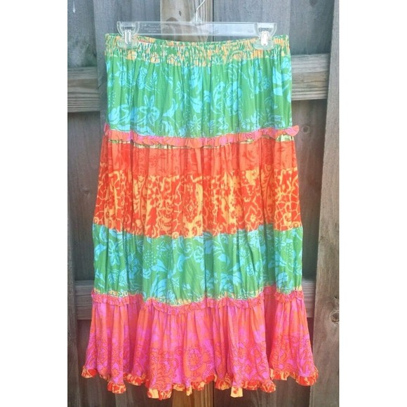 Skirt Multi Color Boho Peasant XS Sigrid Olsen - Picture 2 of 6